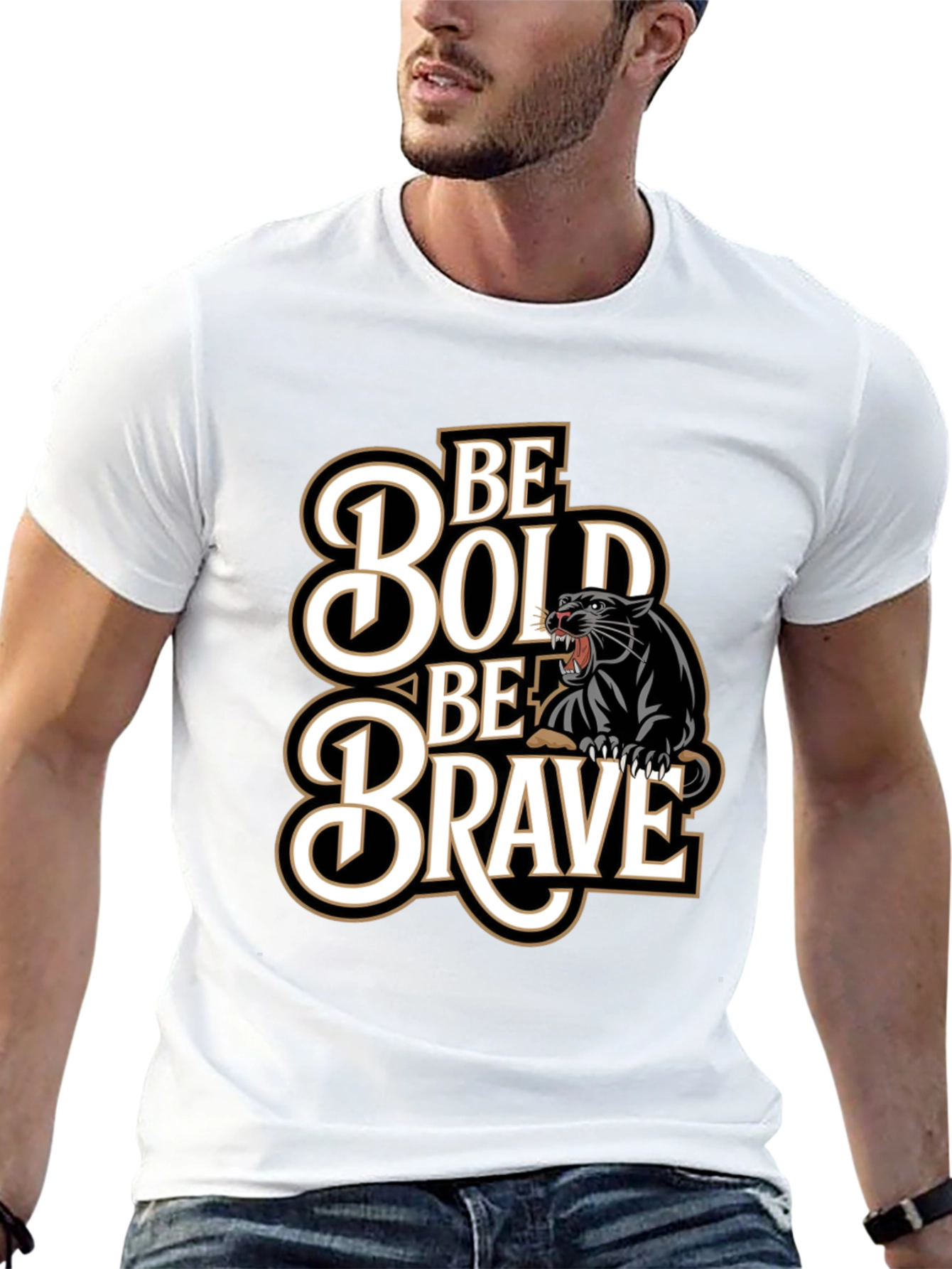 Be Bold Be Brave Panther Graphic Tee