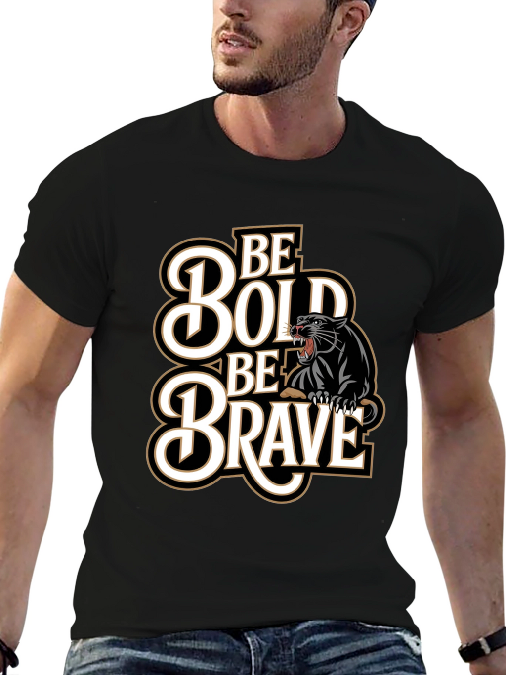 Be Bold Be Brave Panther Graphic Tee