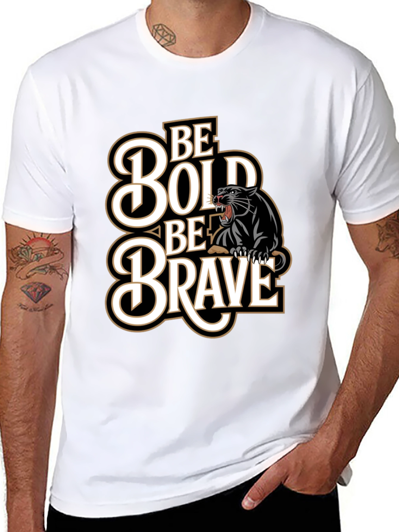 Be Bold Be Brave Panther Graphic Tee