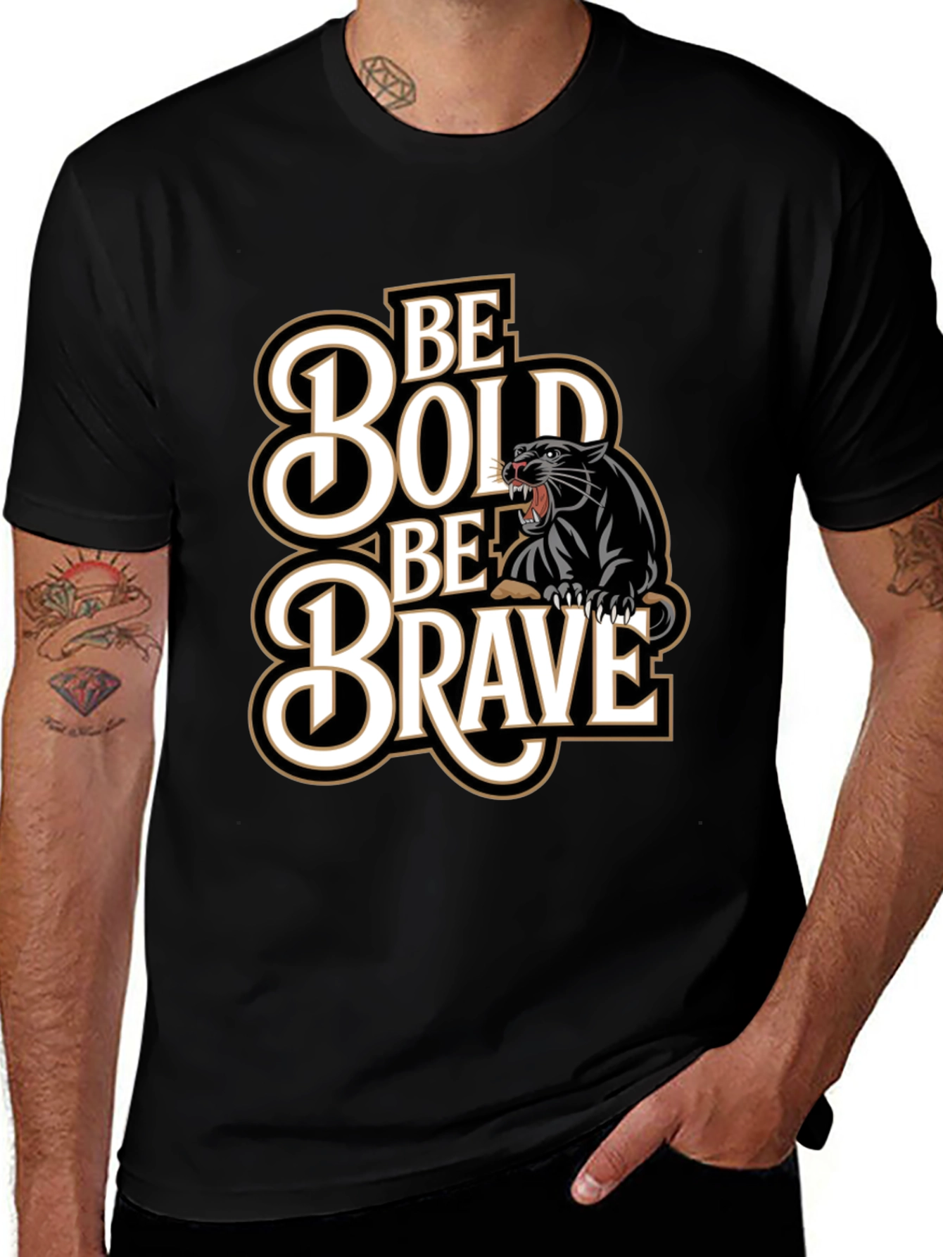 Be Bold Be Brave Panther Graphic Tee