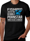 Fishing Saved Me Humor Graphic T-Shirt