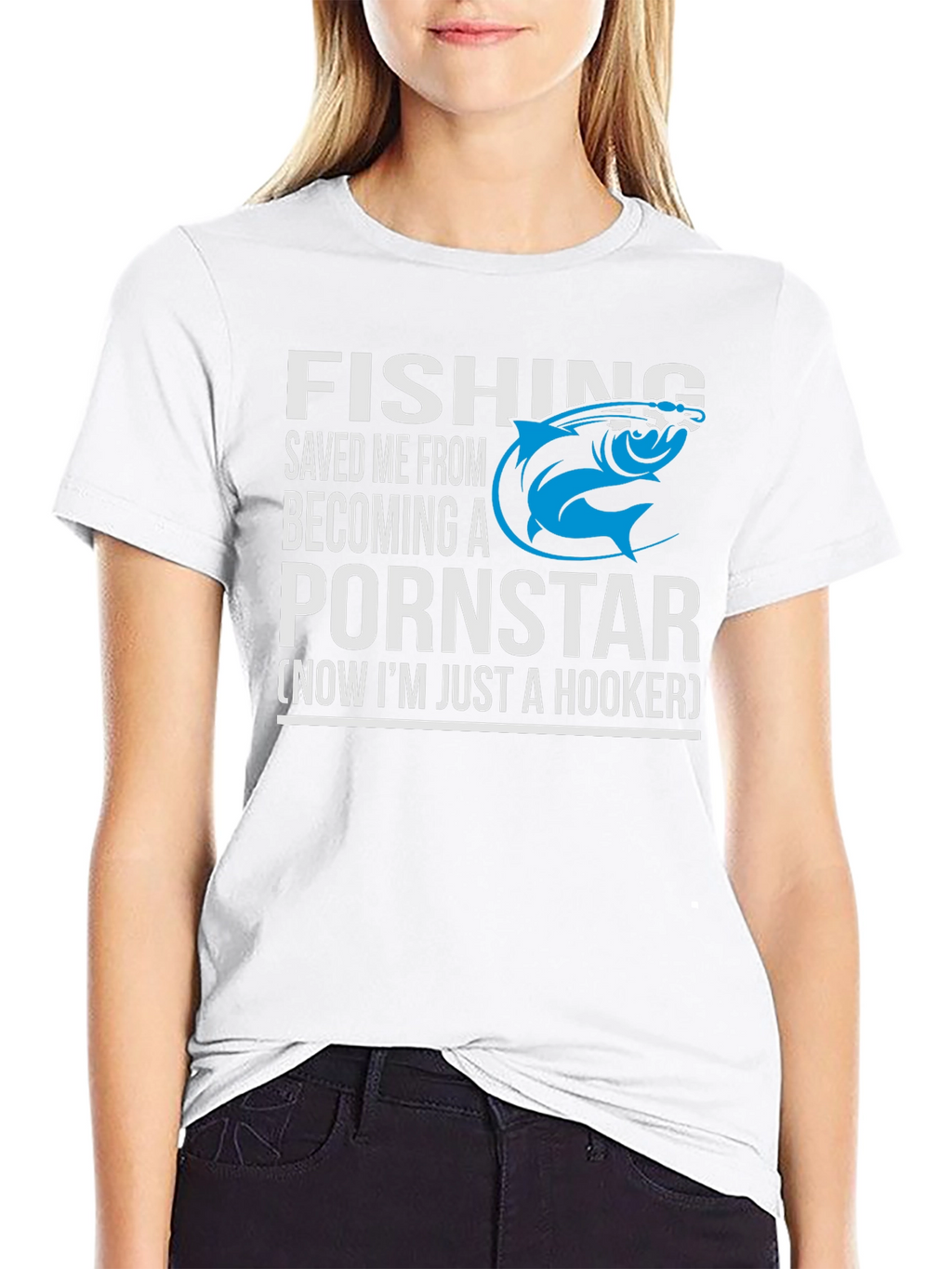 Fishing Saved Me Humor Graphic T-Shirt