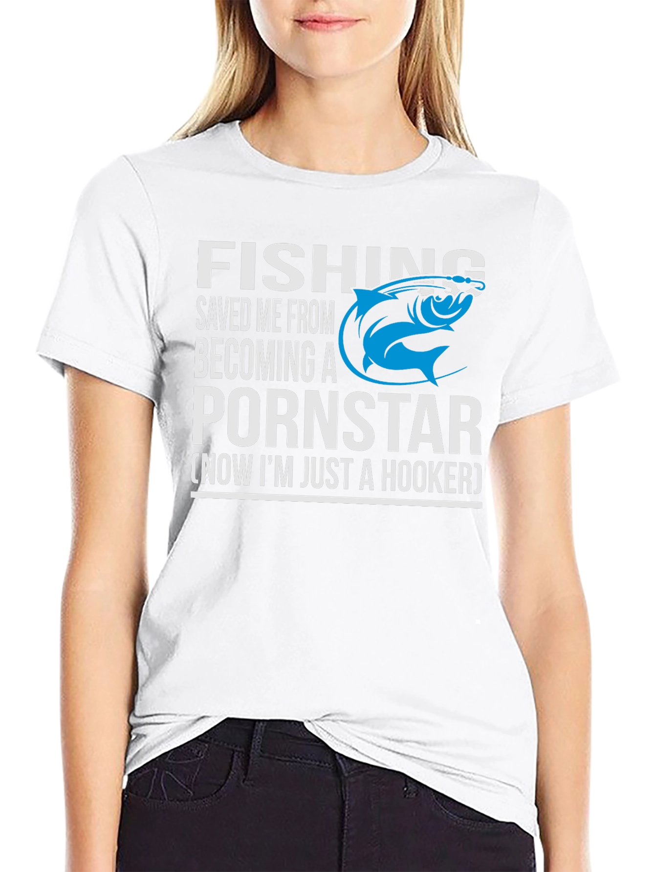 Fishing Saved Me Humor Graphic T-Shirt