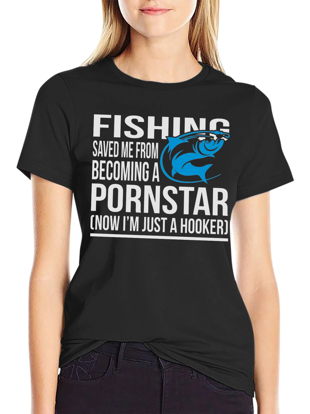 Fishing Saved Me Humor Graphic T-Shirt