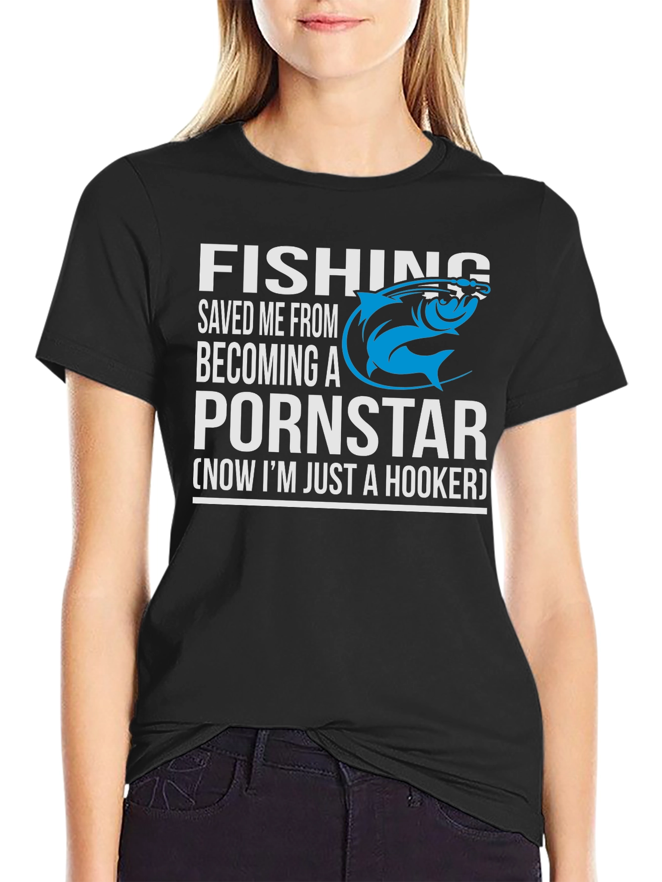 Fishing Saved Me Humor Graphic T-Shirt
