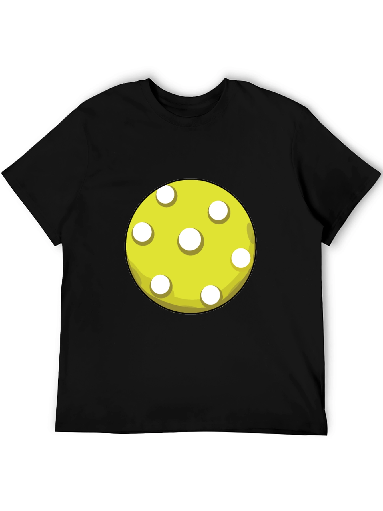 Pickleball Ball Graphic T-Shirt - Black Cotton Tee
