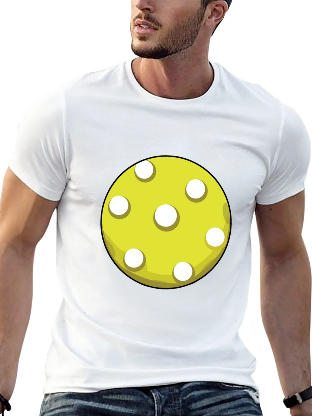 Pickleball Ball Graphic T-Shirt - Black Cotton Tee