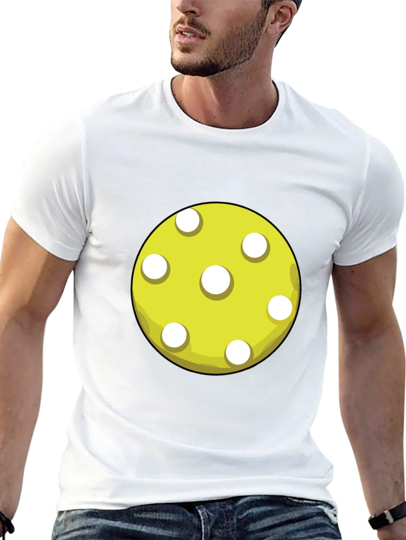 Pickleball Ball Graphic T-Shirt - Black Cotton Tee