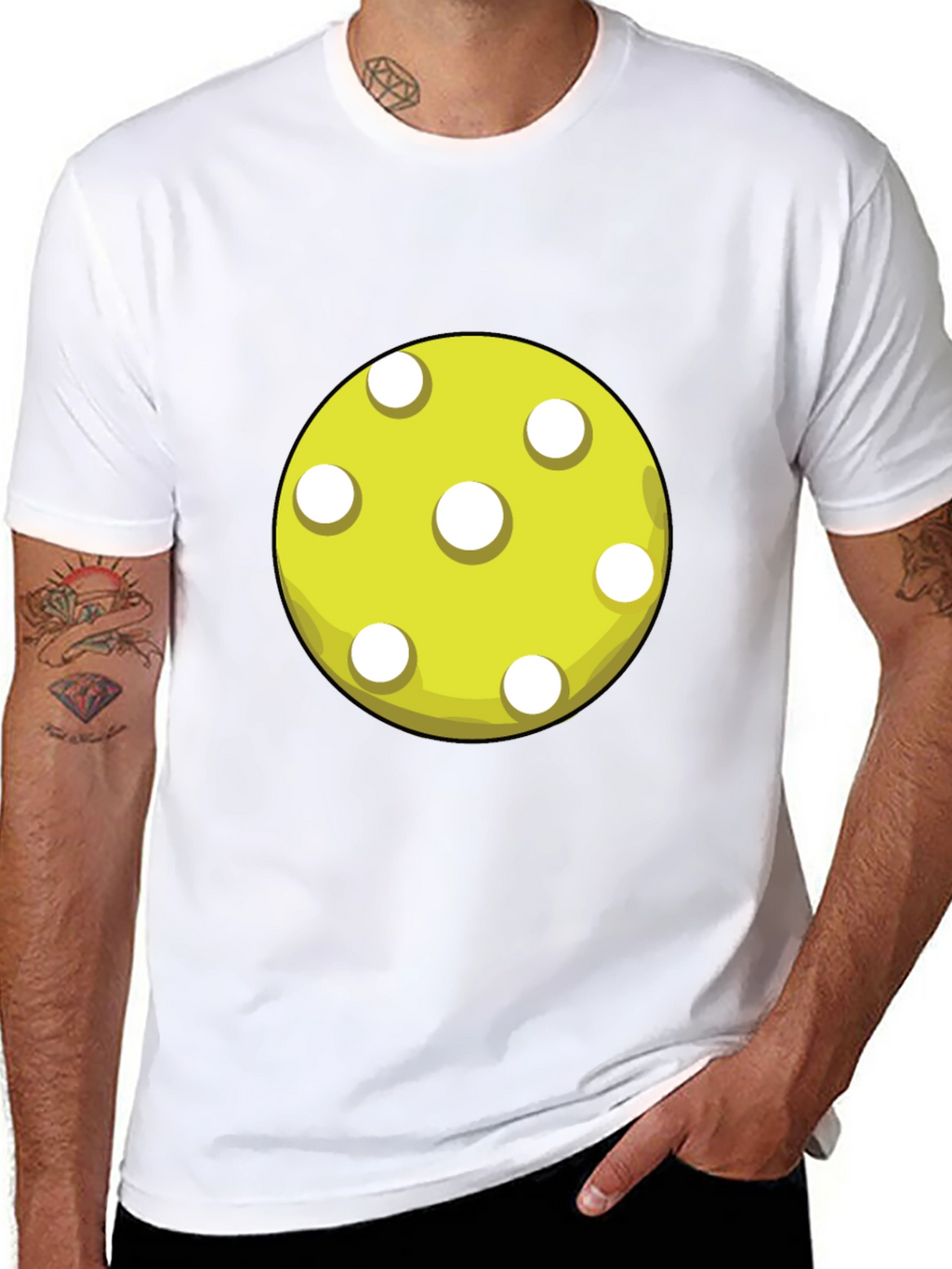 Pickleball Ball Graphic T-Shirt - Black Cotton Tee