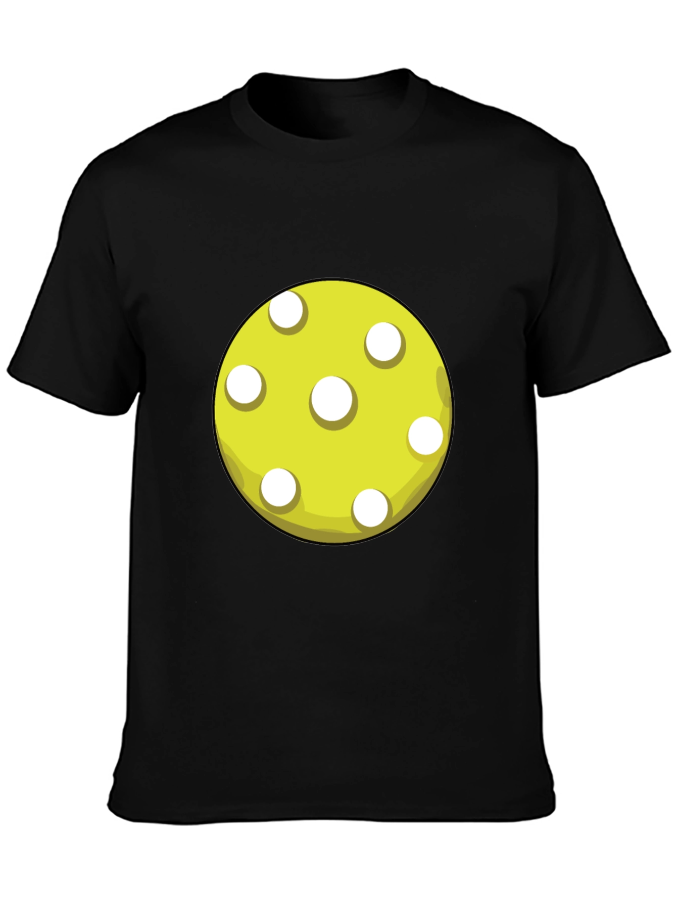 Pickleball Ball Graphic T-Shirt - Black Cotton Tee