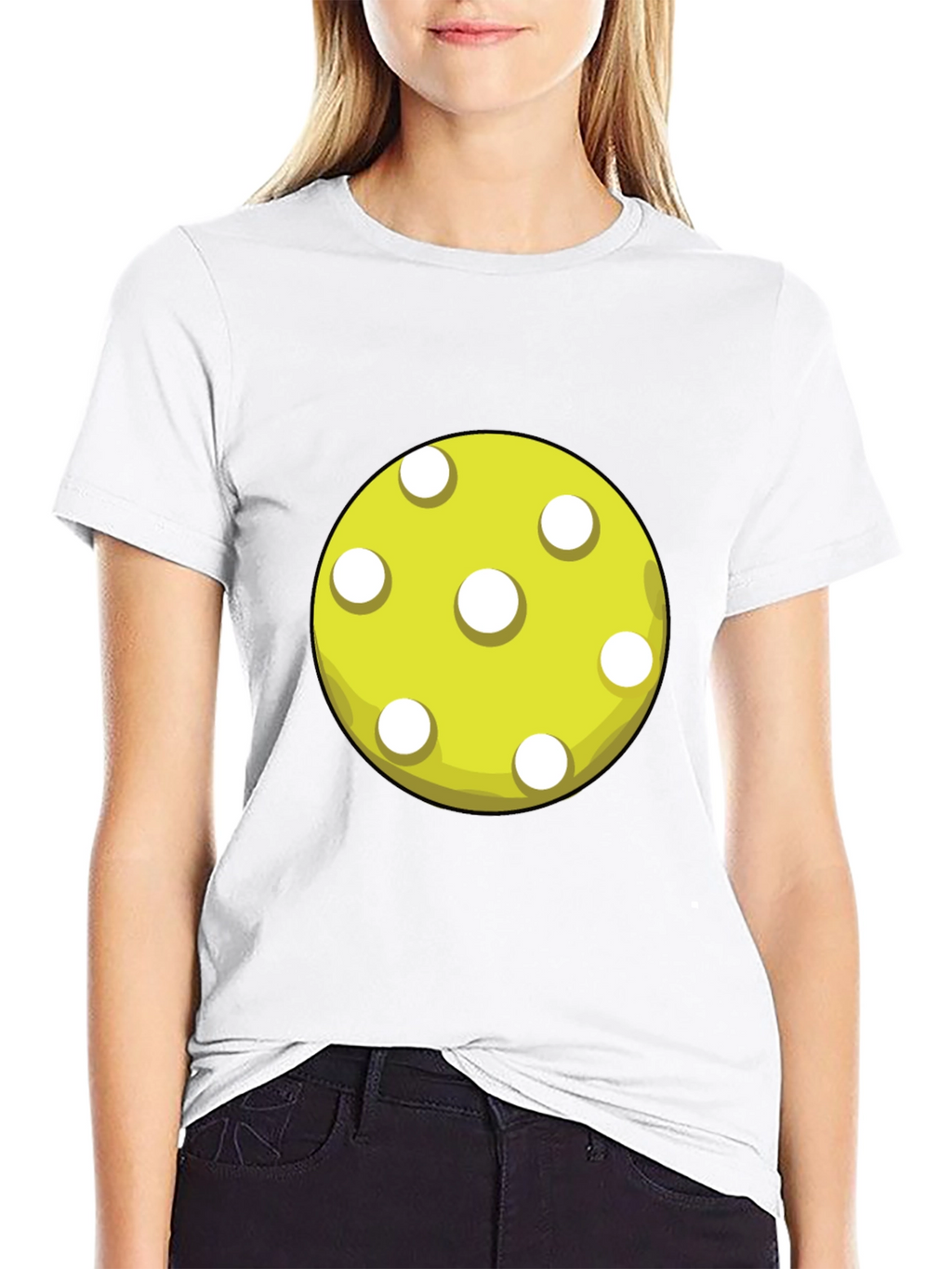Pickleball Ball Graphic T-Shirt - Black Cotton Tee