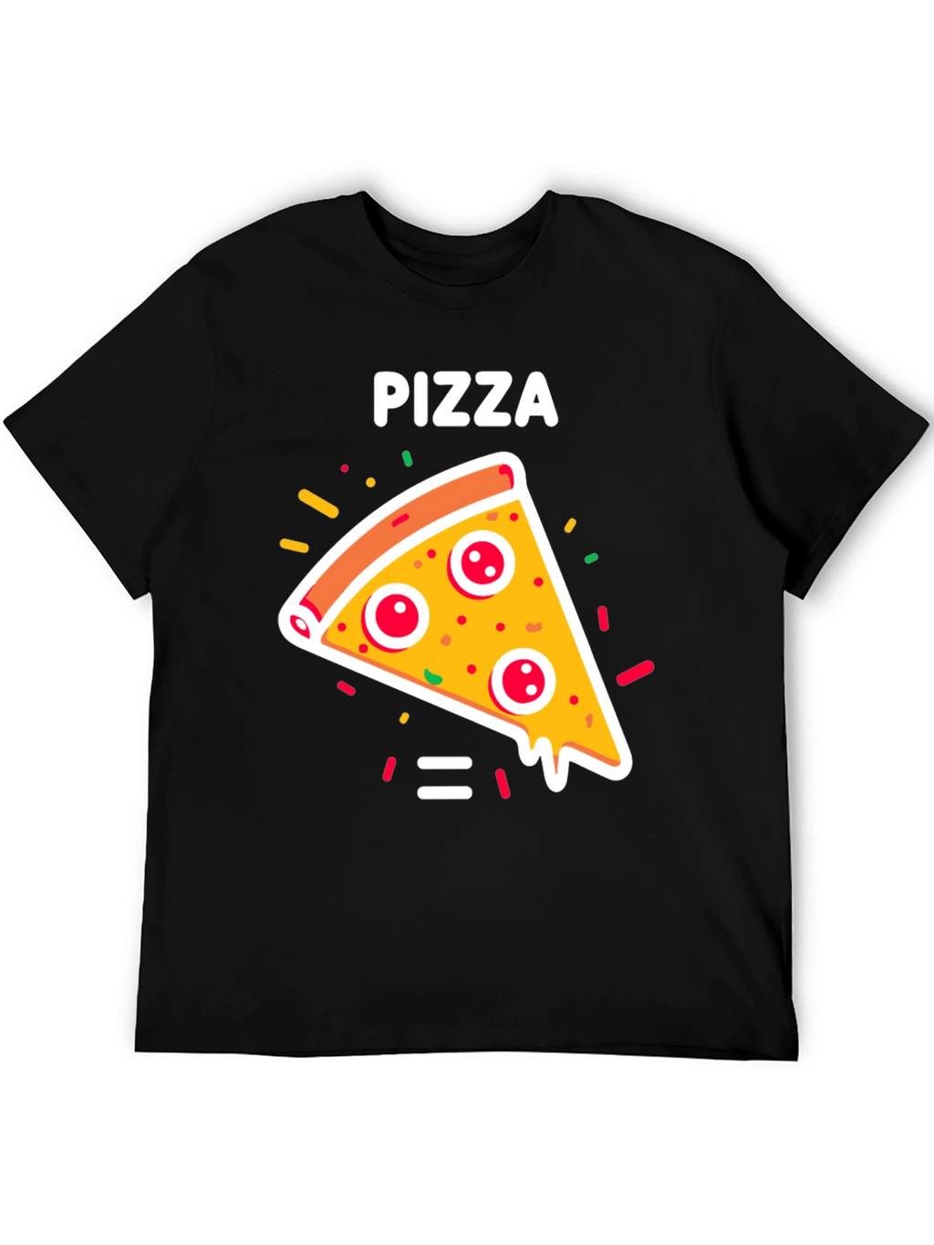 Pizza Slice Graphic Tee - Unisex Black T-Shirt