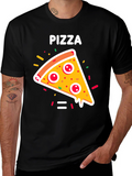 Pizza Slice Graphic Tee - Unisex Black T-Shirt