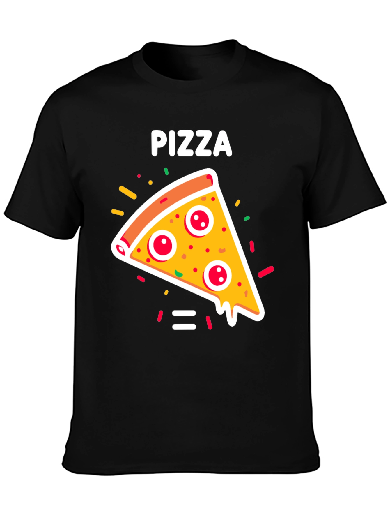 Pizza Slice Graphic Tee - Unisex Black T-Shirt