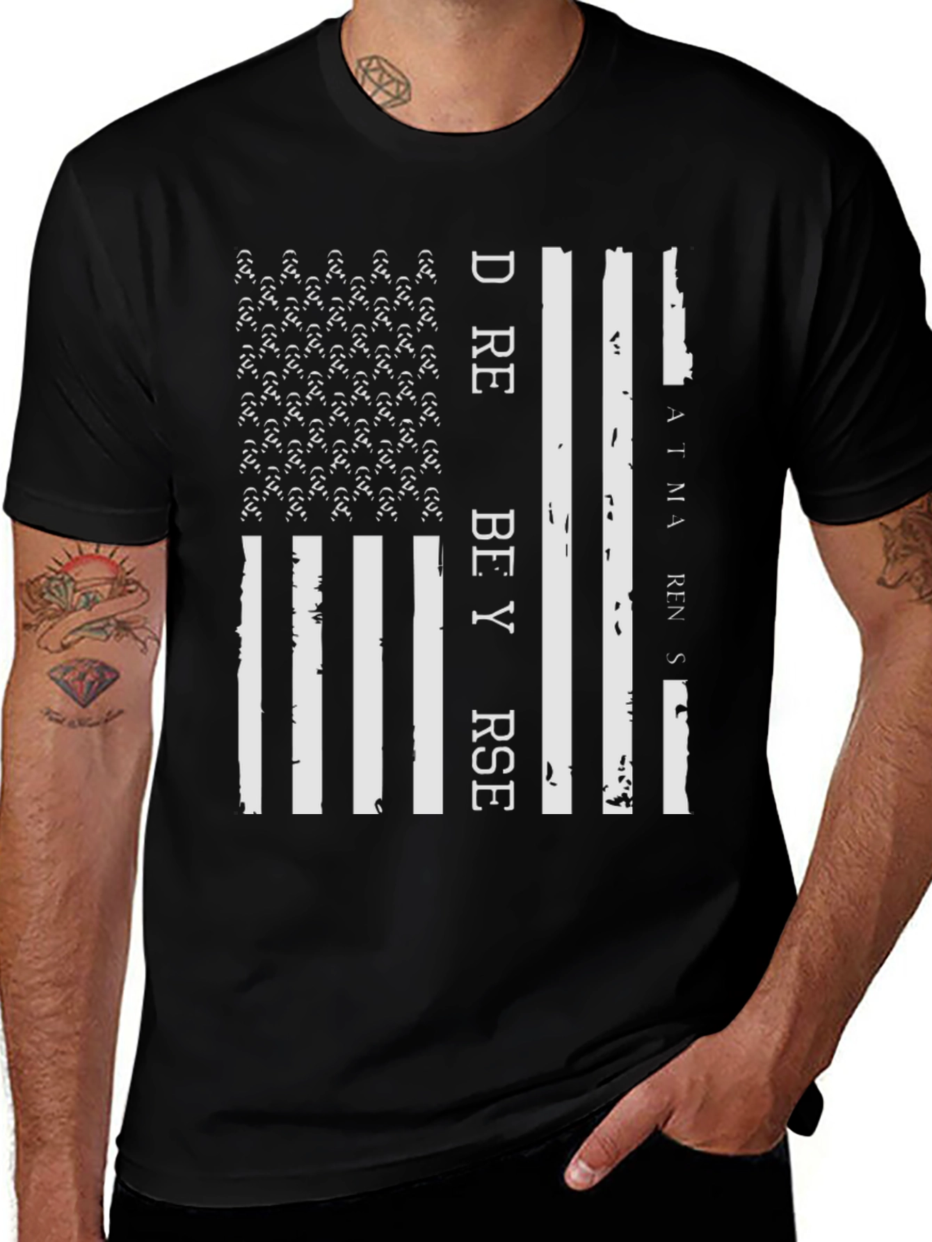 Dare to be Yourself Mens Graphic T-Shirt - Black