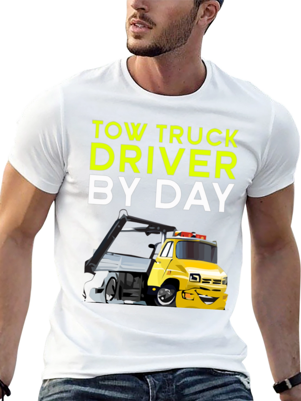 Tow Truck Driver By Day Black T-Shirt
