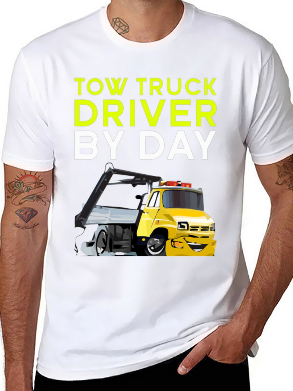 Tow Truck Driver By Day Black T-Shirt