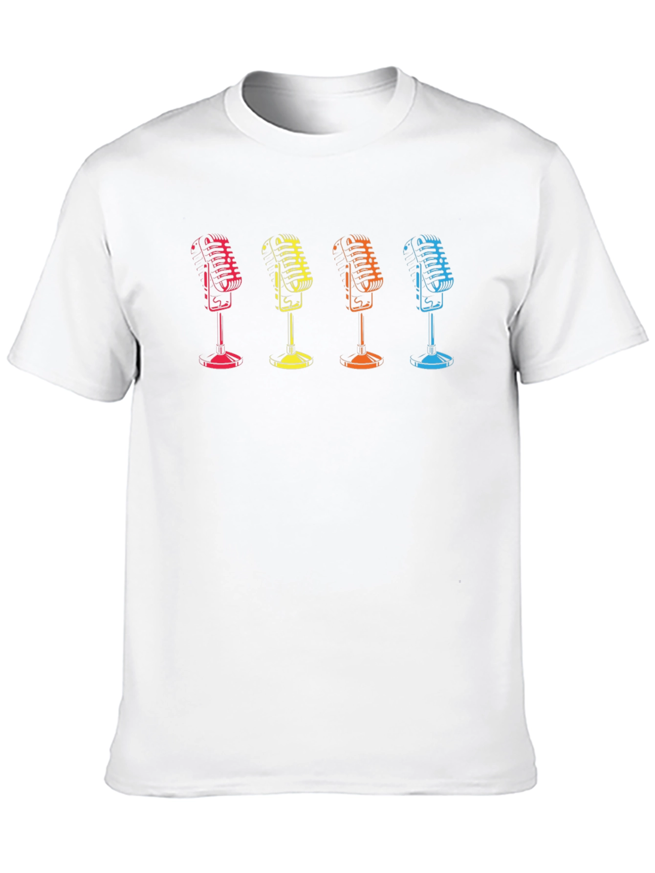Retro Mic Graphic Tee - Classic Vocal Style