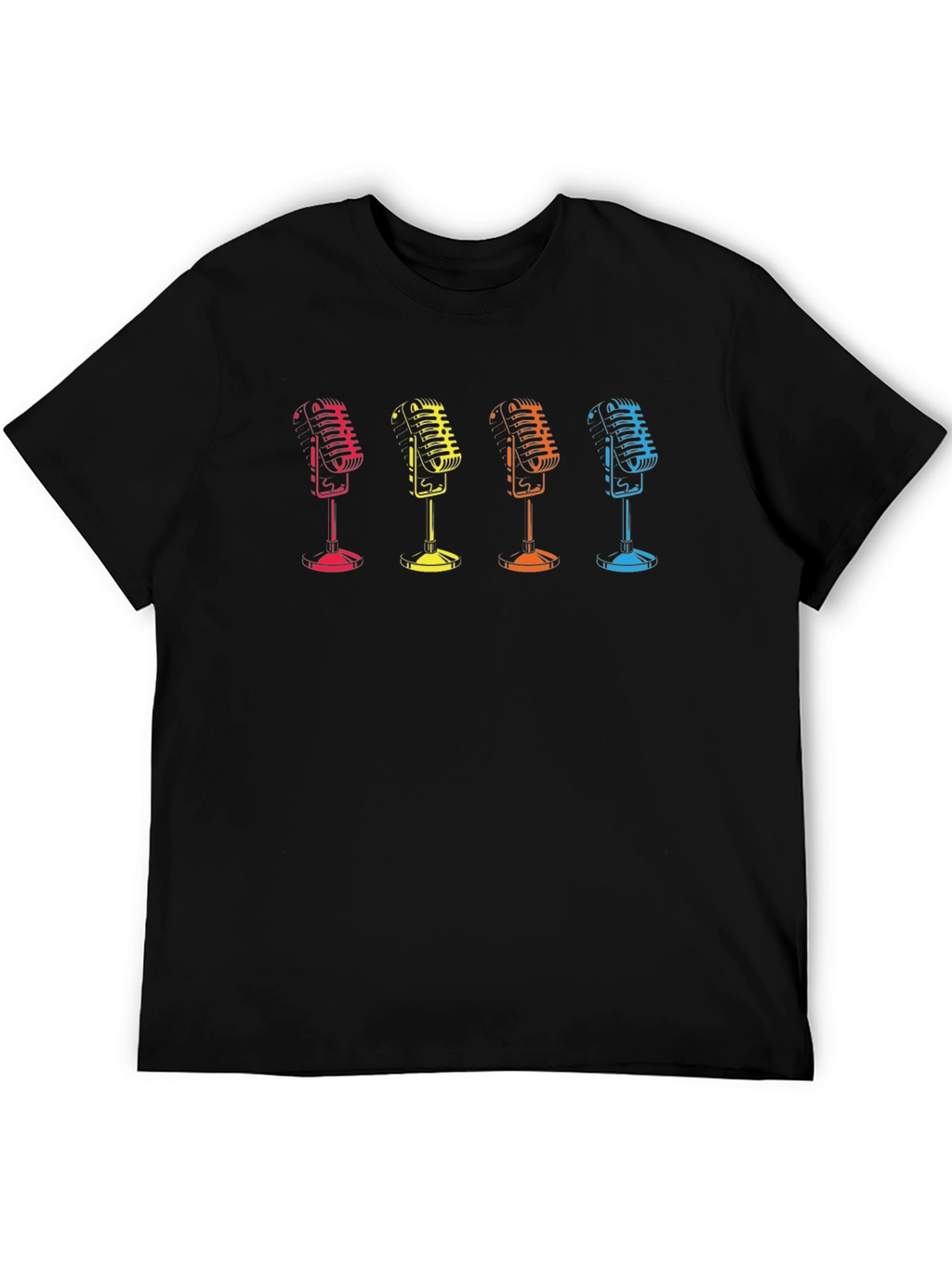 Retro Mic Graphic Tee - Classic Vocal Style