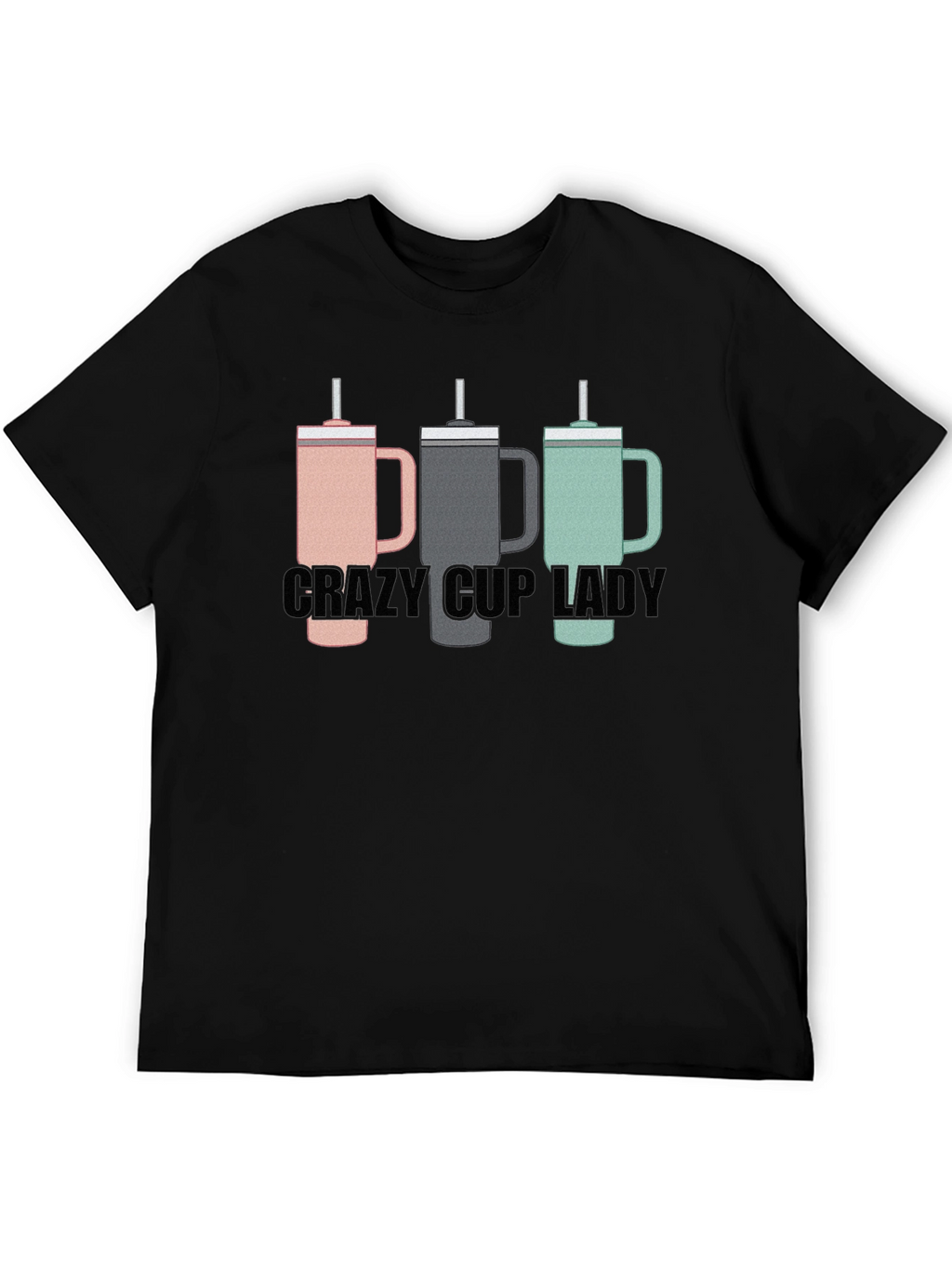 Crazy Cup Lady T-Shirt - Novelty Graphic Tee