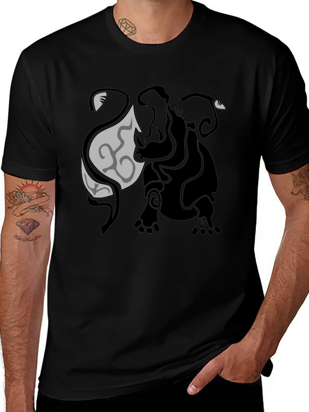 Tribal Elephant Graphic Tee - Unique Design