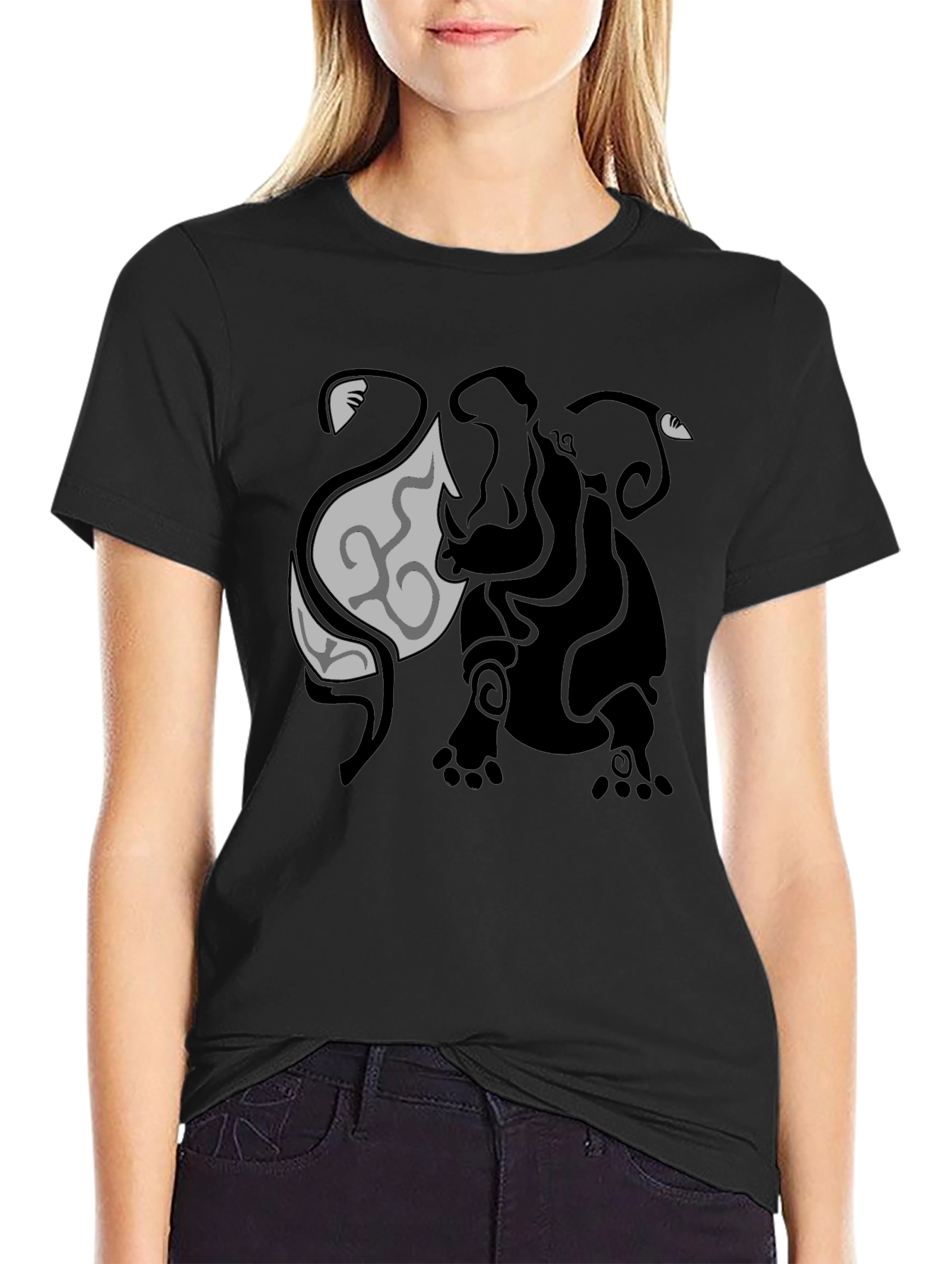 Tribal Elephant Graphic Tee - Unique Design