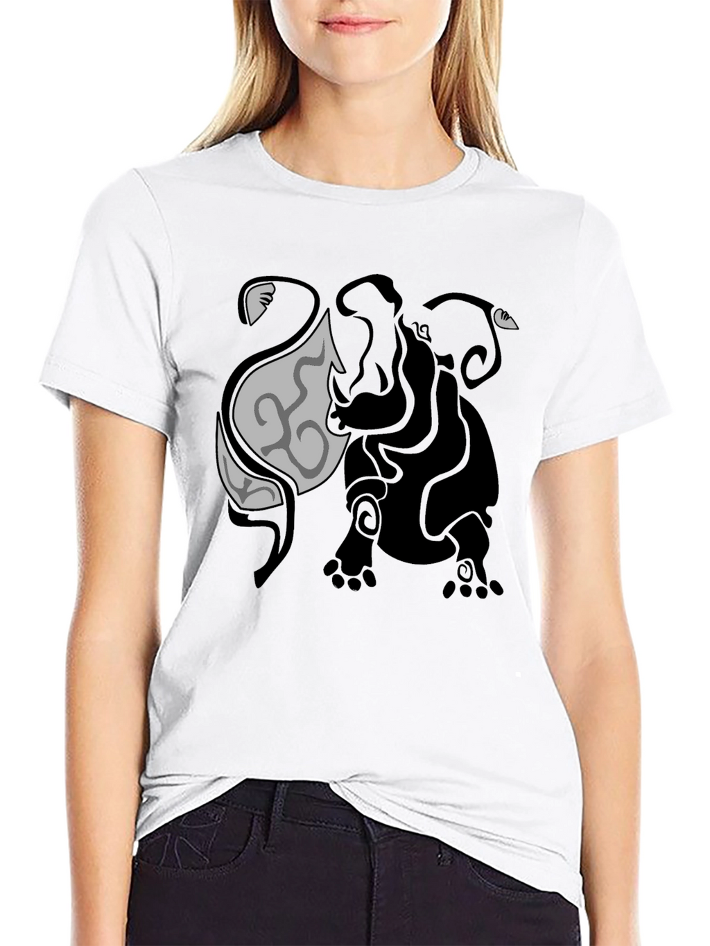 Tribal Elephant Graphic Tee - Unique Design