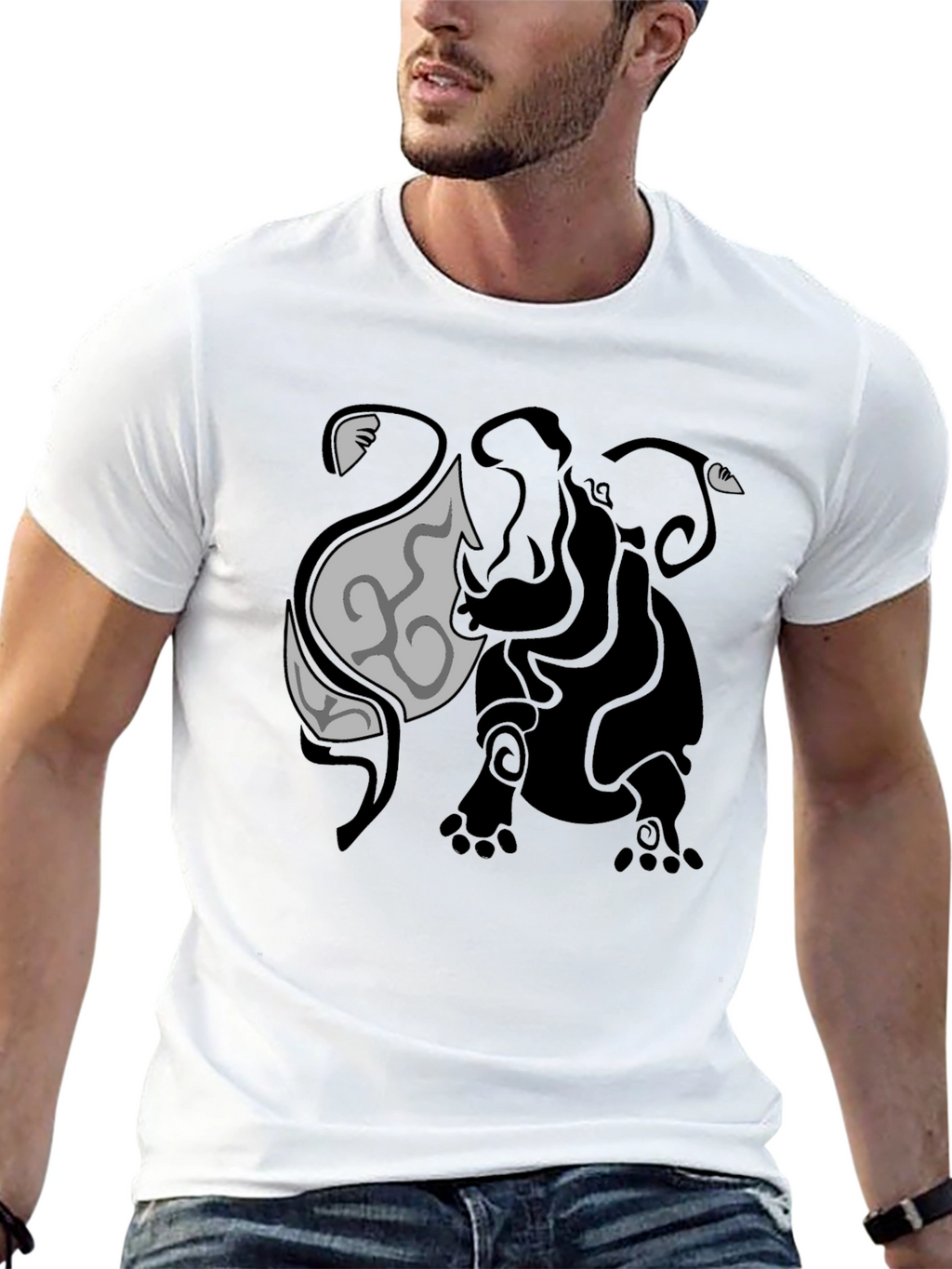 Tribal Elephant Graphic Tee - Unique Design