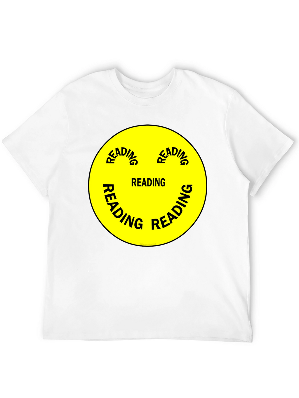 Reading Smiley Face Graphic T-Shirt