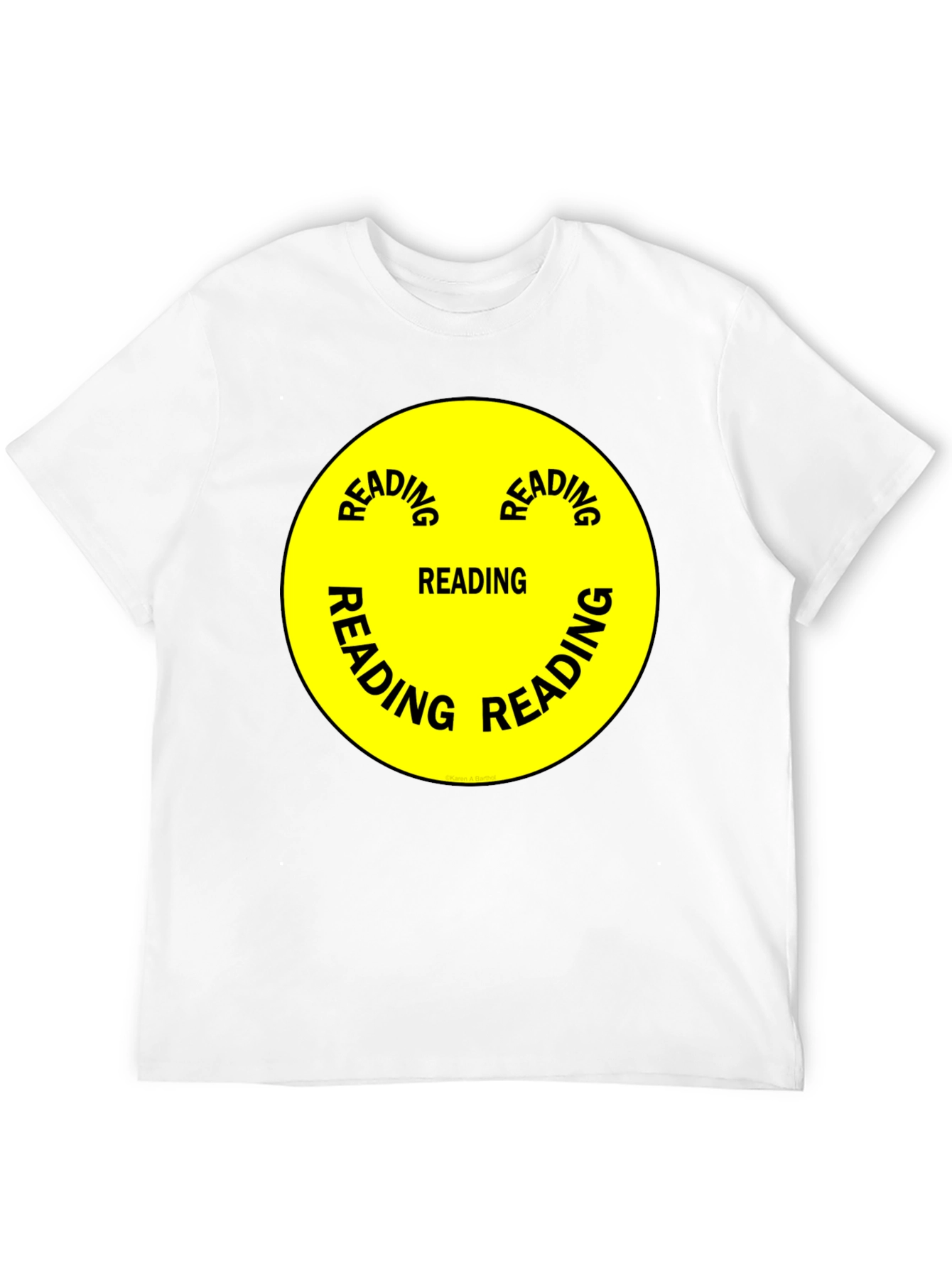 Reading Smiley Face Graphic T-Shirt