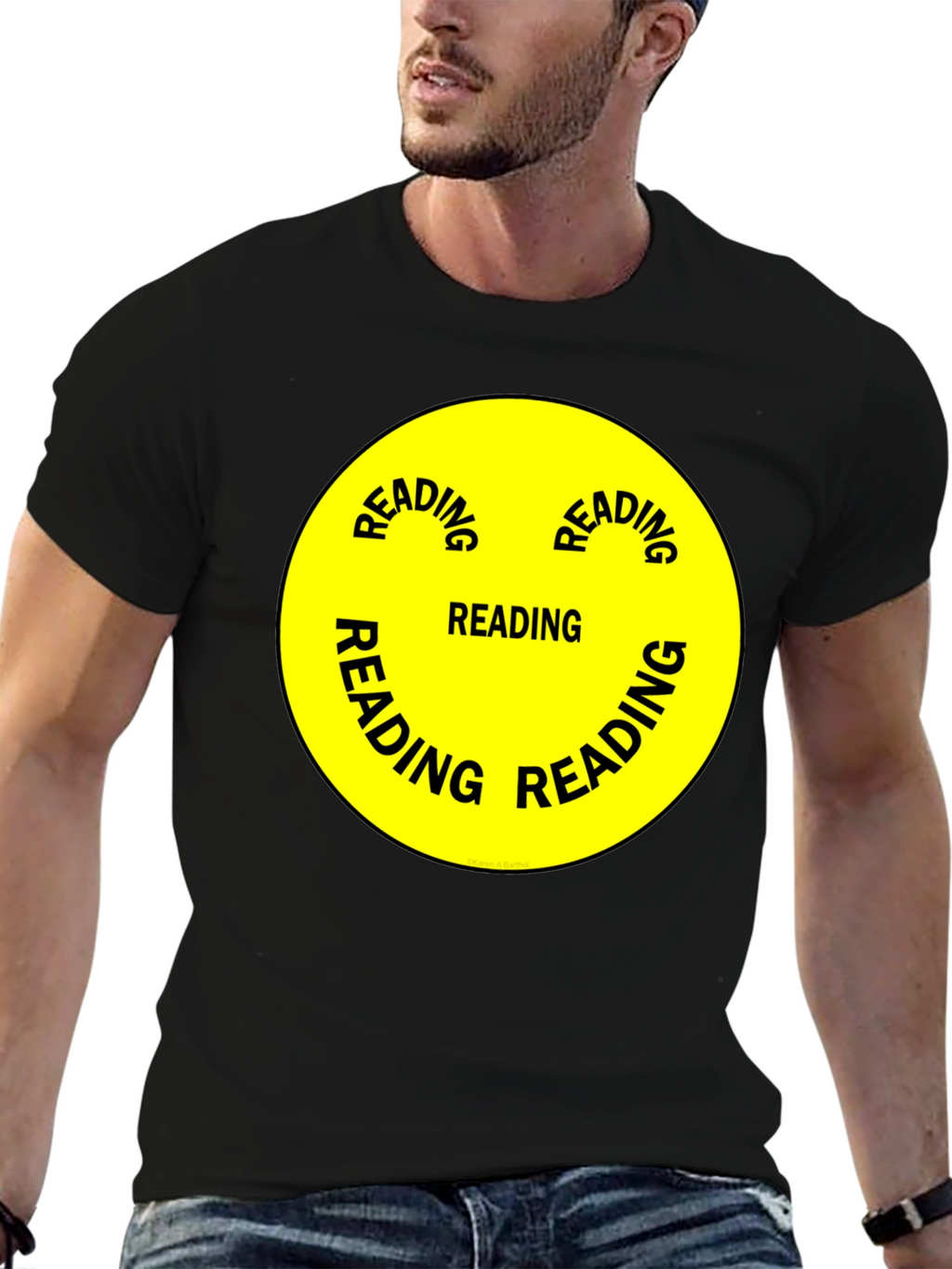 Reading Smiley Face Graphic T-Shirt