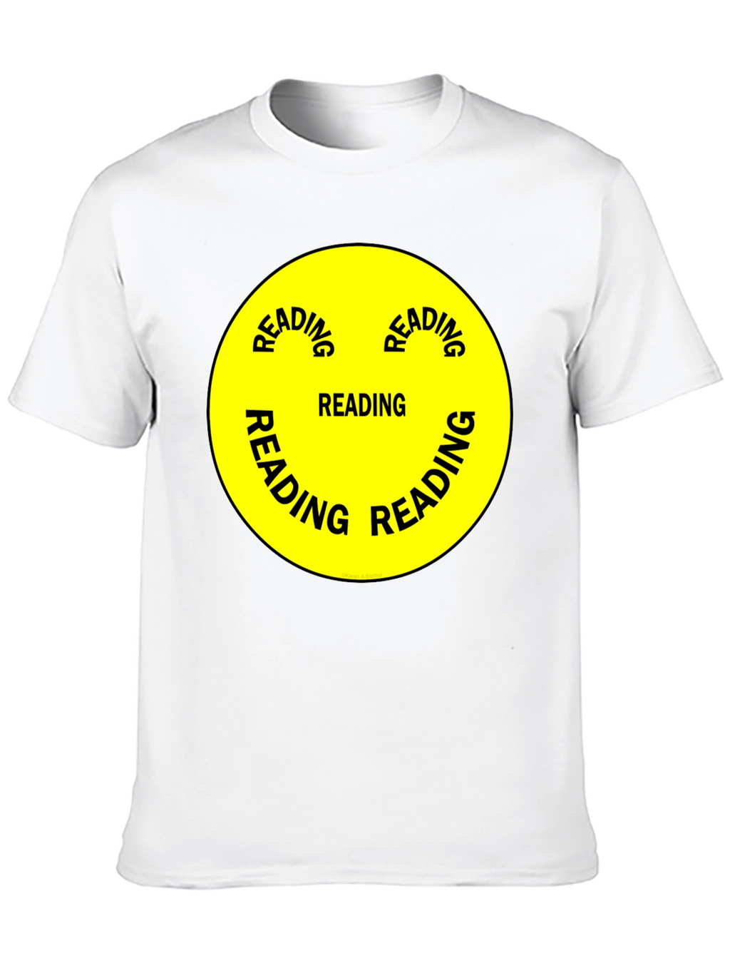 Reading Smiley Face Graphic T-Shirt