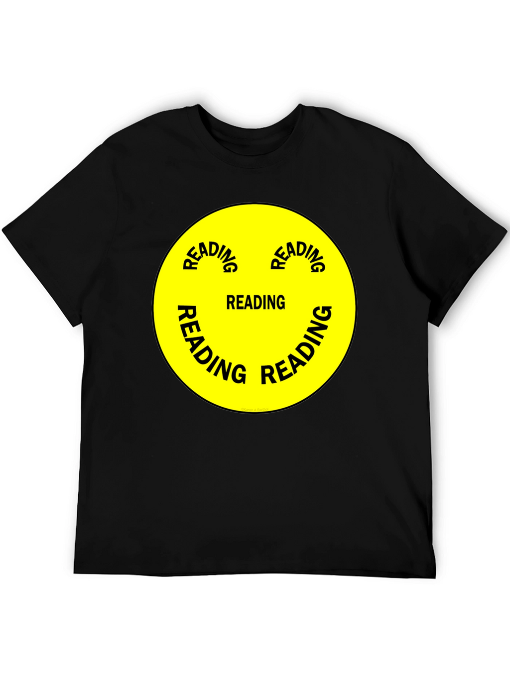 Reading Smiley Face Graphic T-Shirt