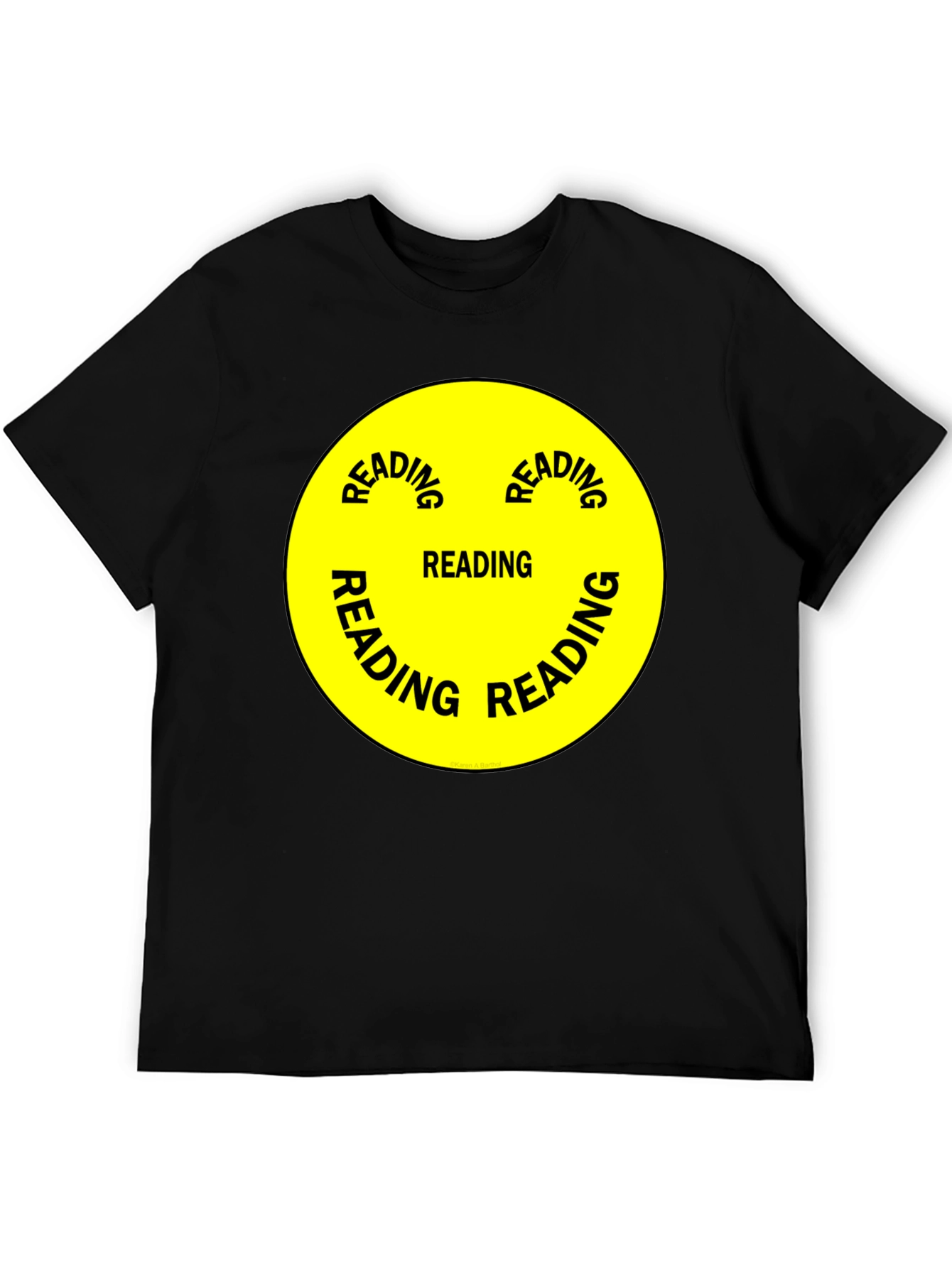 Reading Smiley Face Graphic T-Shirt
