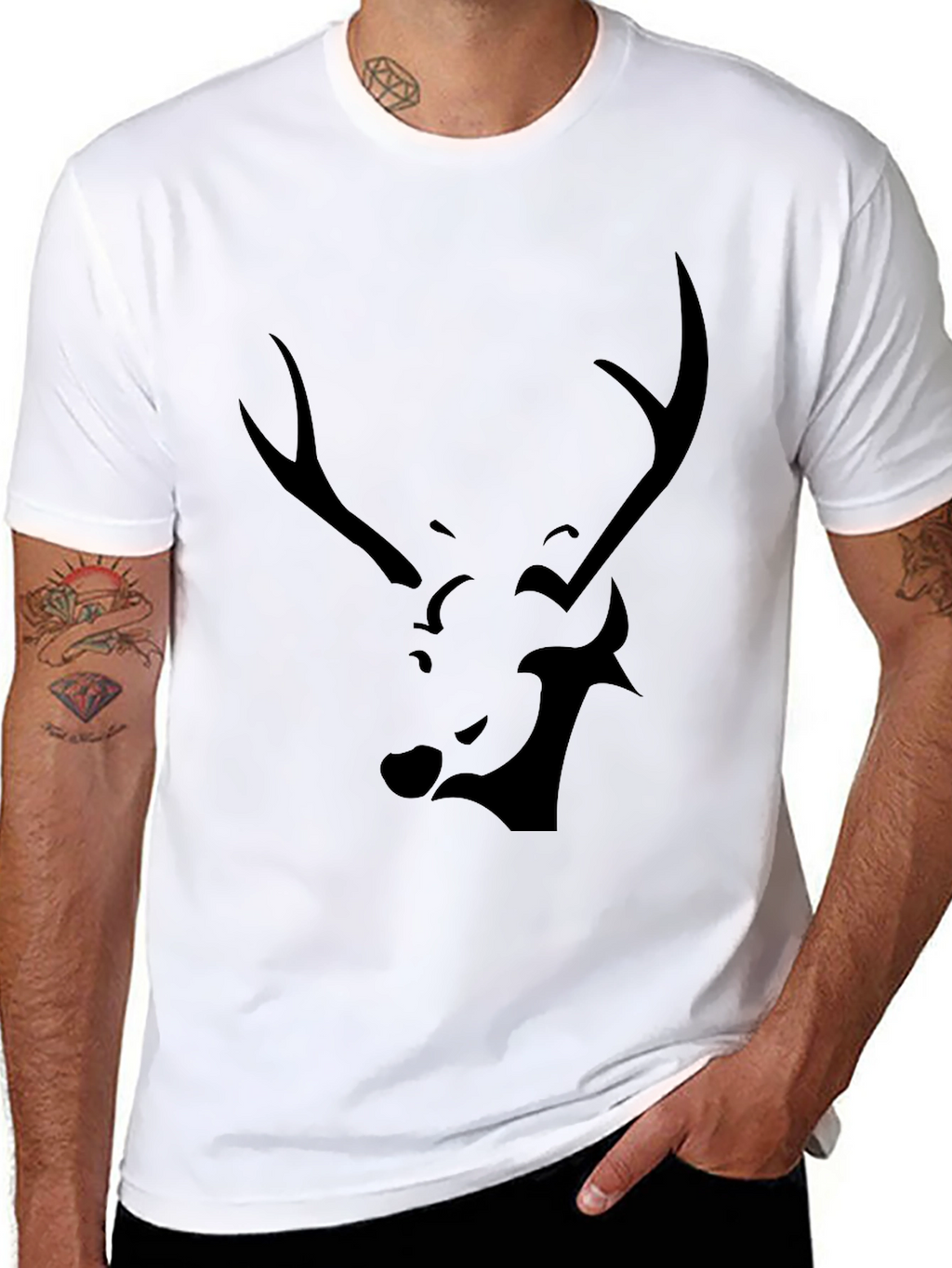 Black Deer Graphic Tee - Modern Style