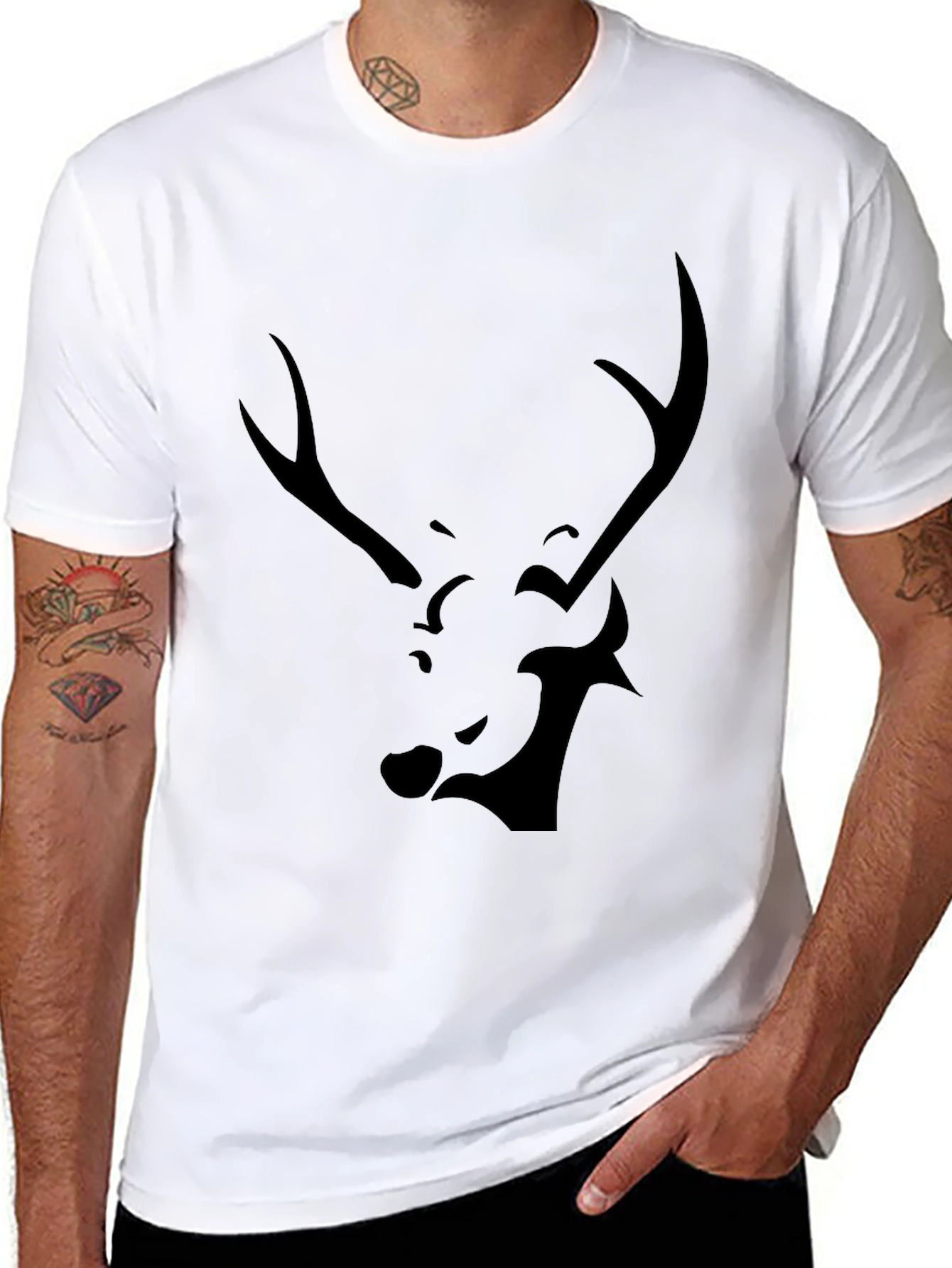 Black Deer Graphic Tee - Modern Style