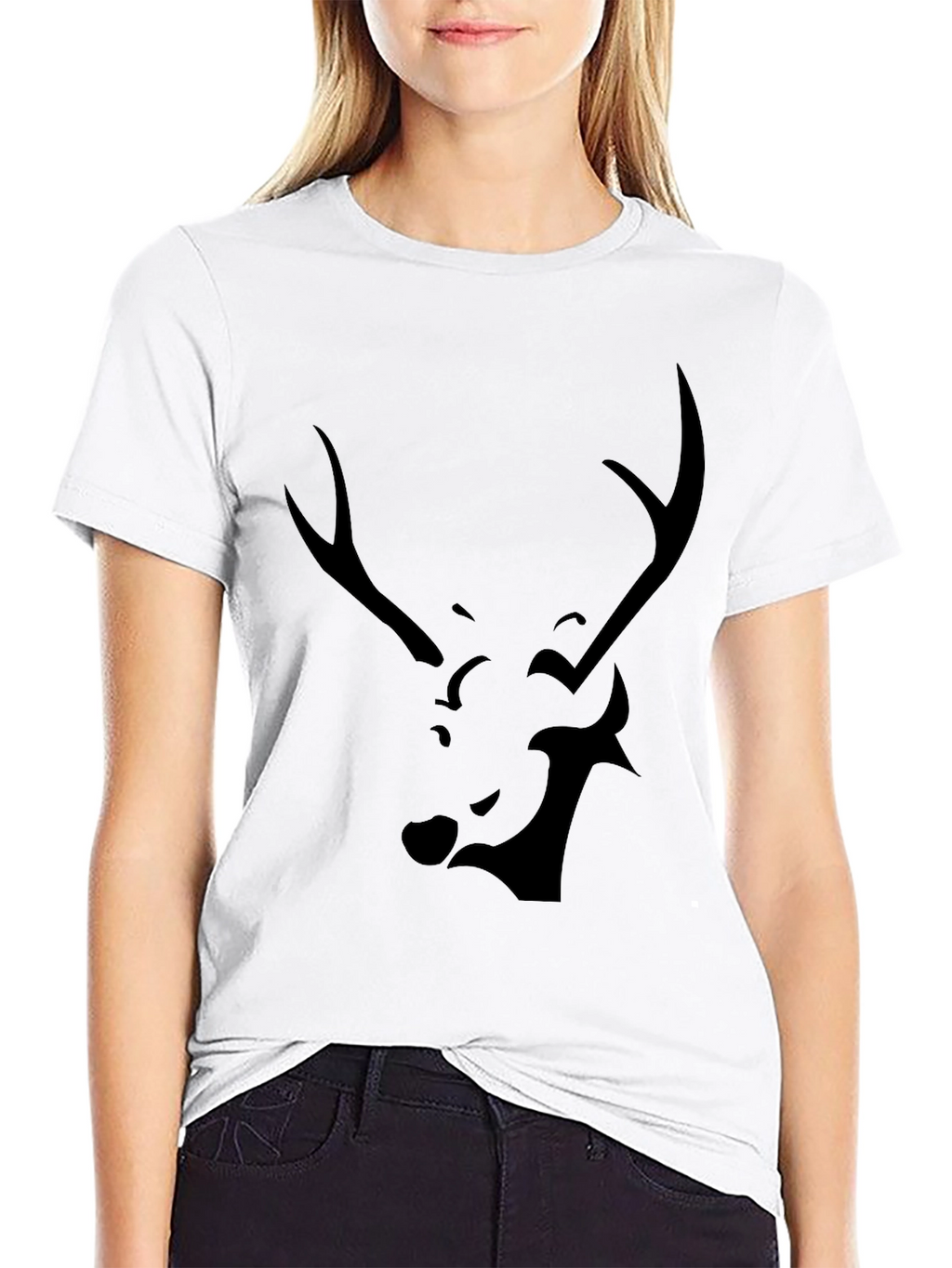 Black Deer Graphic Tee - Modern Style