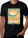 Nope Cat Graphic T-Shirt - Funny Feline Tee