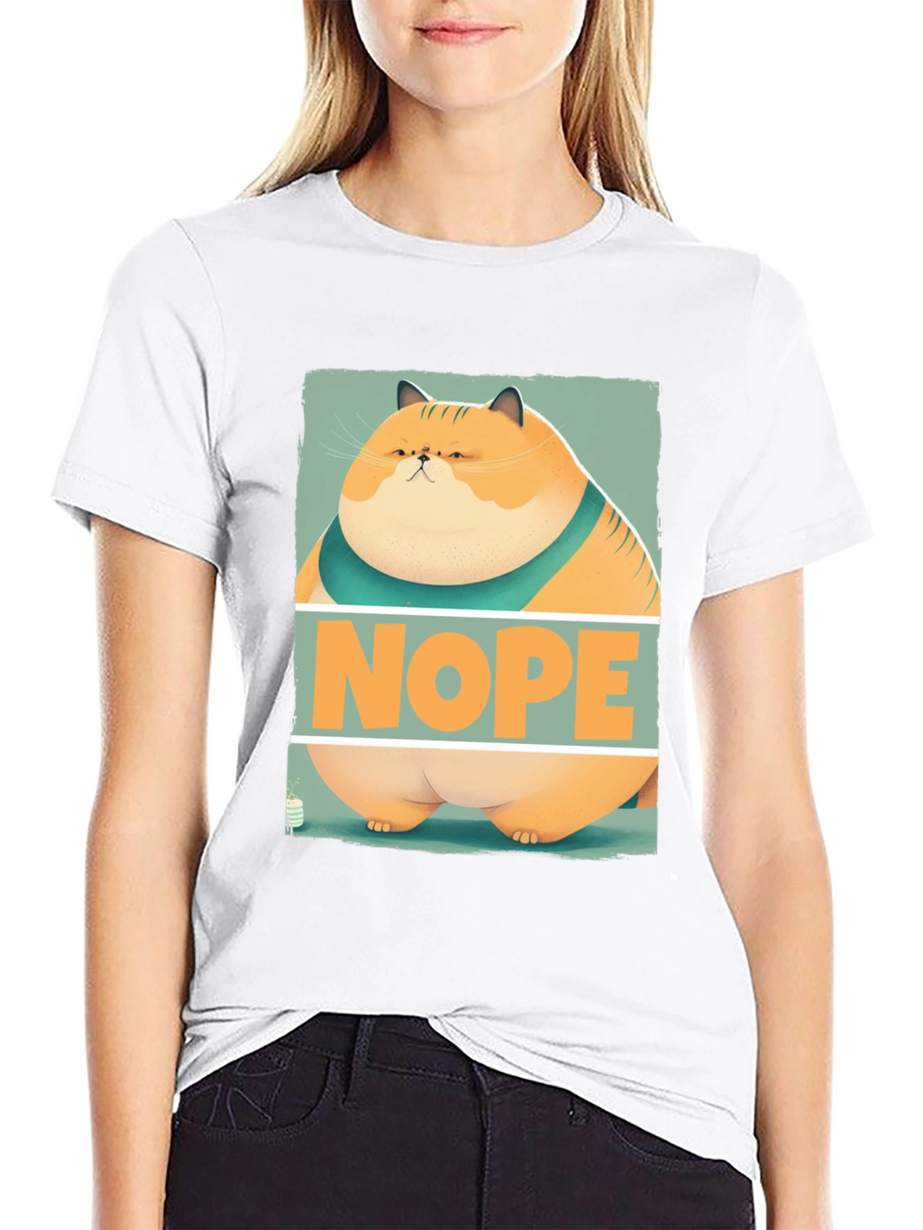 Nope Cat Graphic T-Shirt - Funny Feline Tee