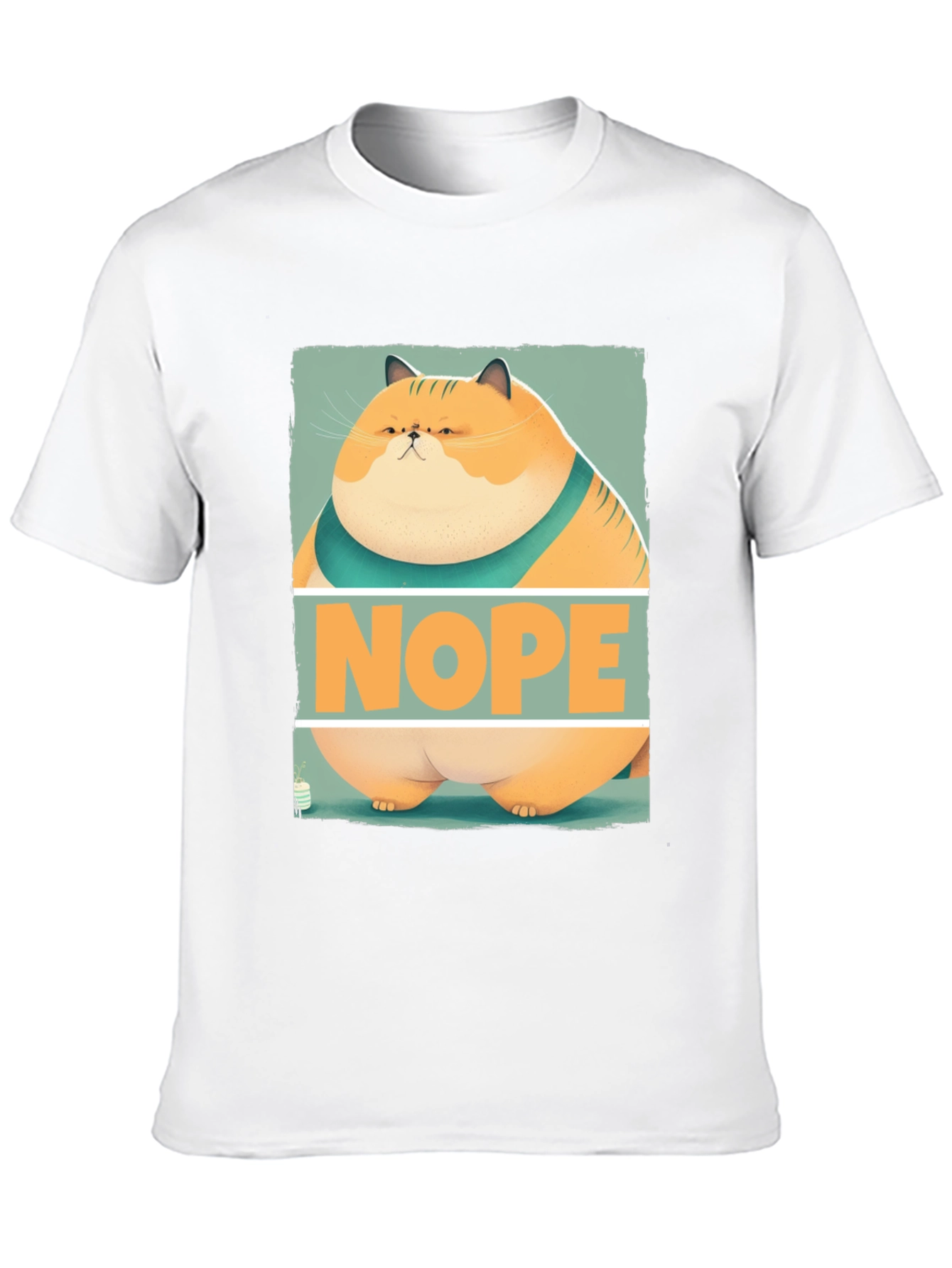 Nope Cat Graphic T-Shirt - Funny Feline Tee