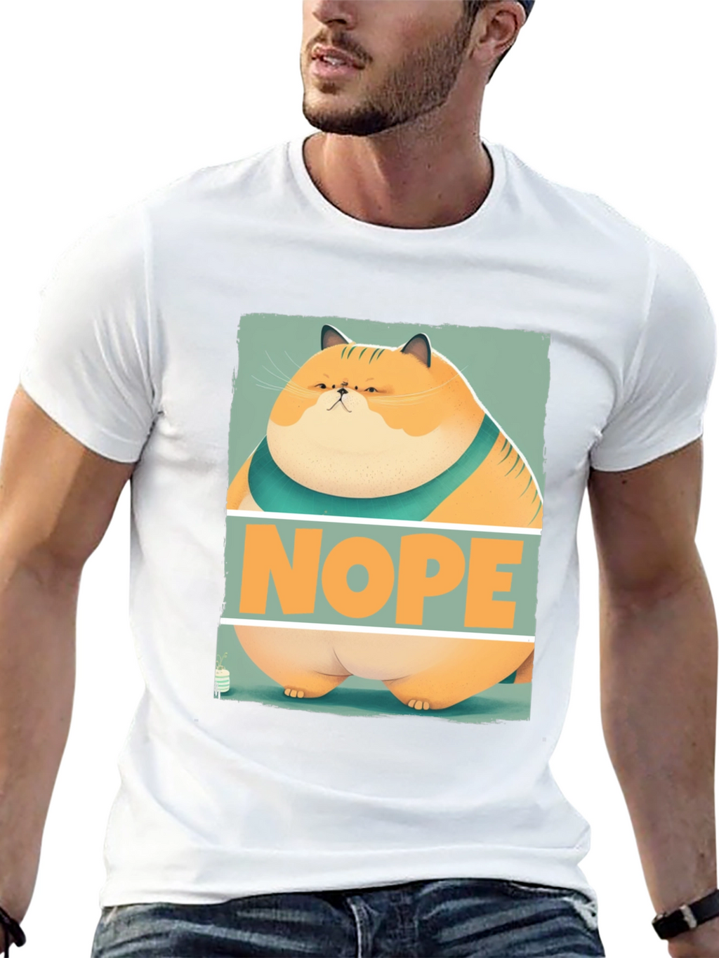 Nope Cat Graphic T-Shirt - Funny Feline Tee