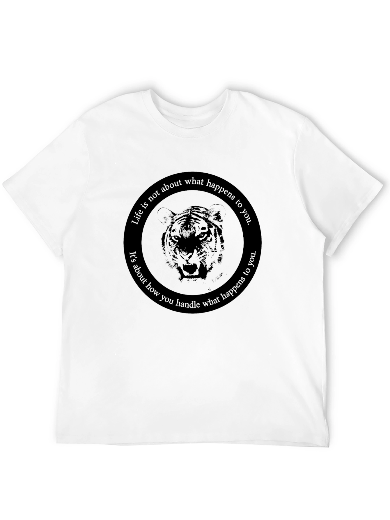 Mens Black Tiger Graphic T-Shirt