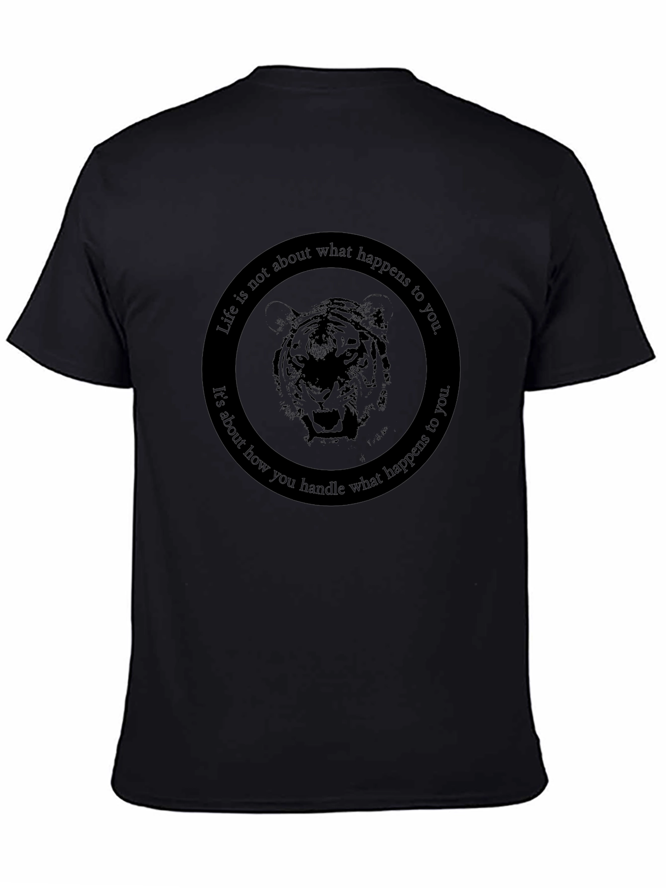 Mens Black Tiger Graphic T-Shirt