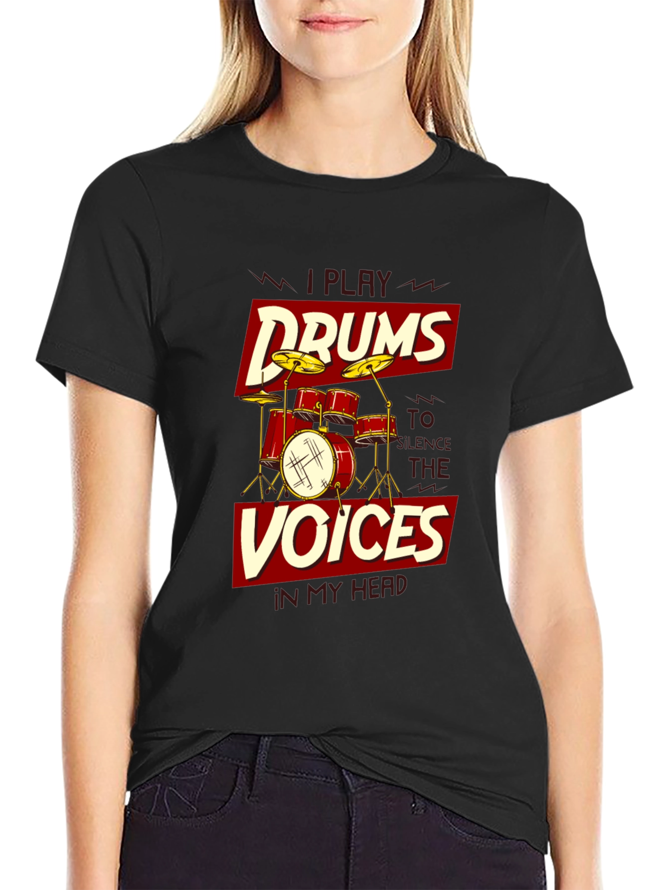 I Play Drums T-Shirt - Silence the Voices Tee
