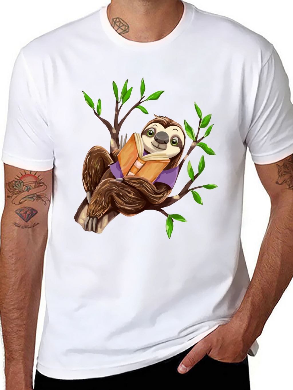 Sloth Reading Book T-Shirt - Cute & Comfy!