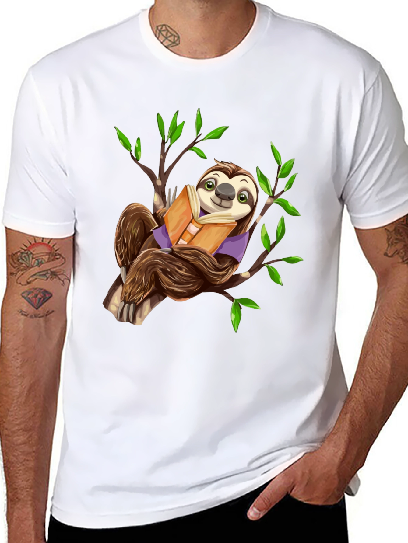 Sloth Reading Book T-Shirt - Cute & Comfy!
