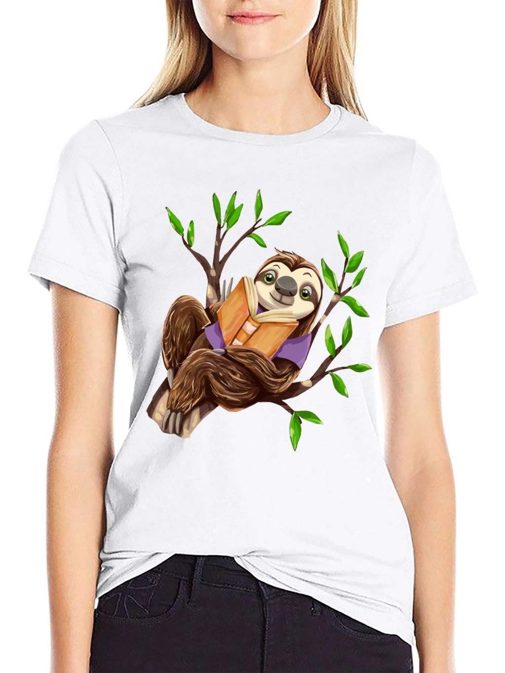 Sloth Reading Book T-Shirt - Cute & Comfy!