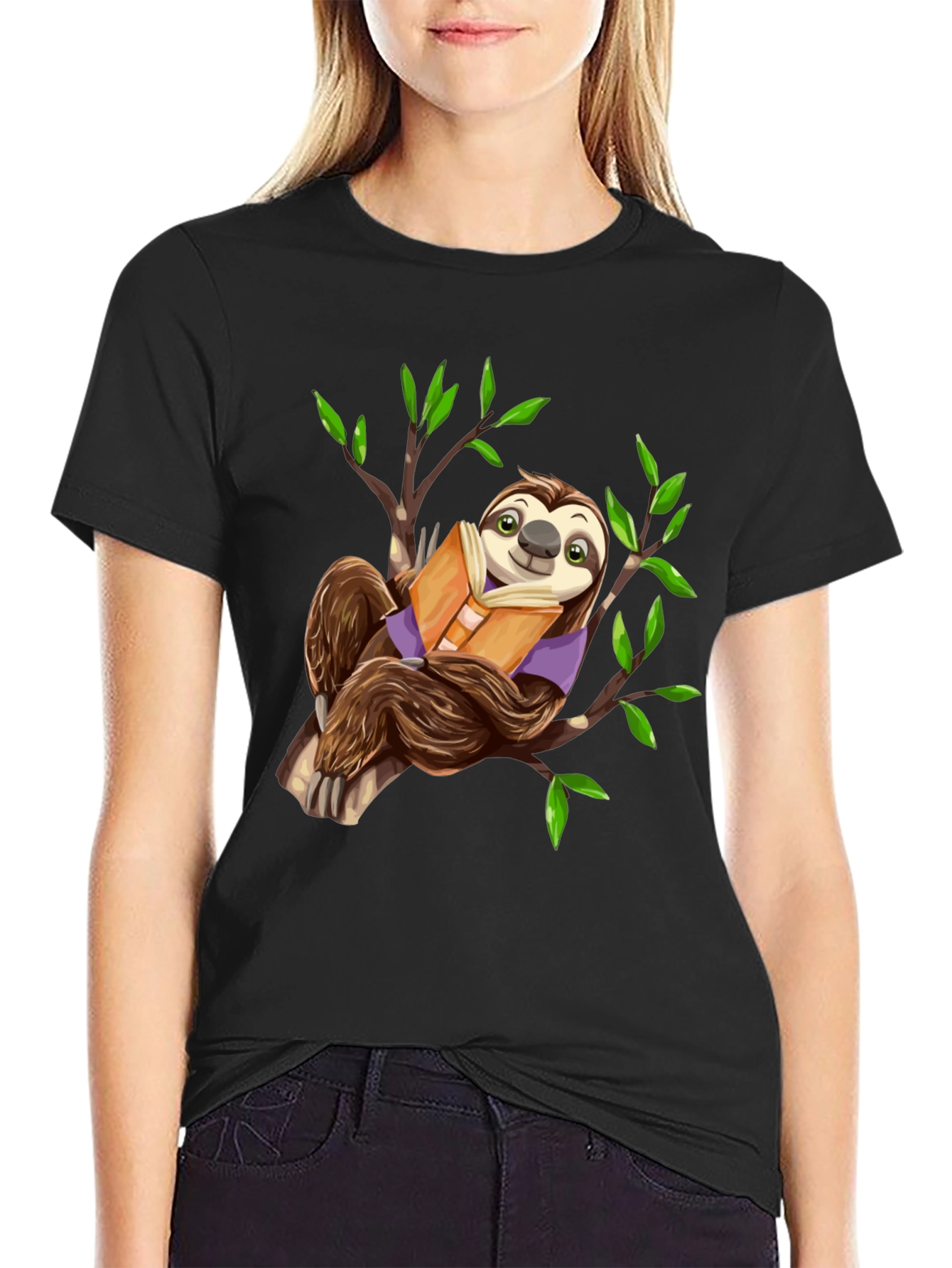 Sloth Reading Book T-Shirt - Cute & Comfy!