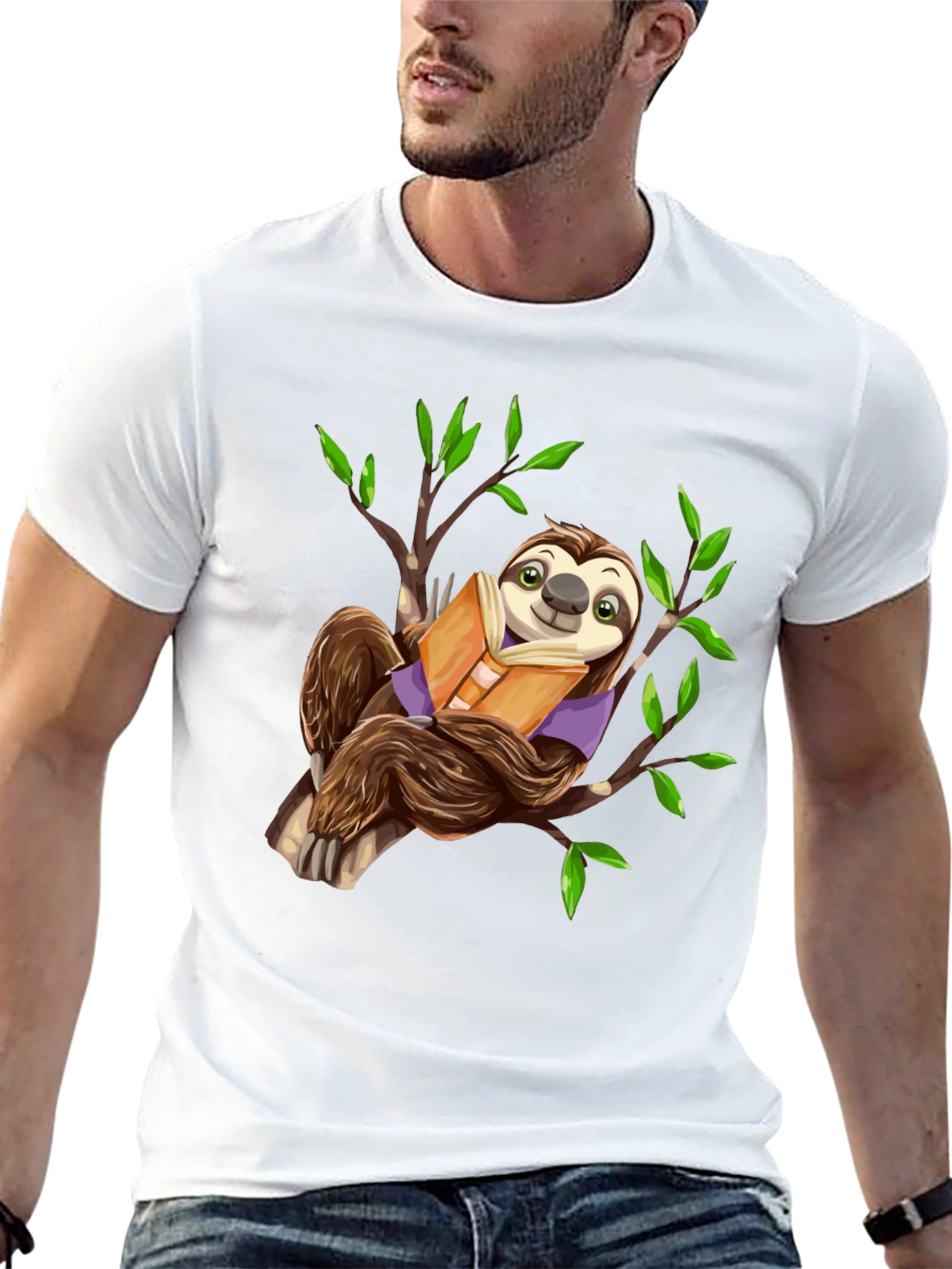 Sloth Reading Book T-Shirt - Cute & Comfy!