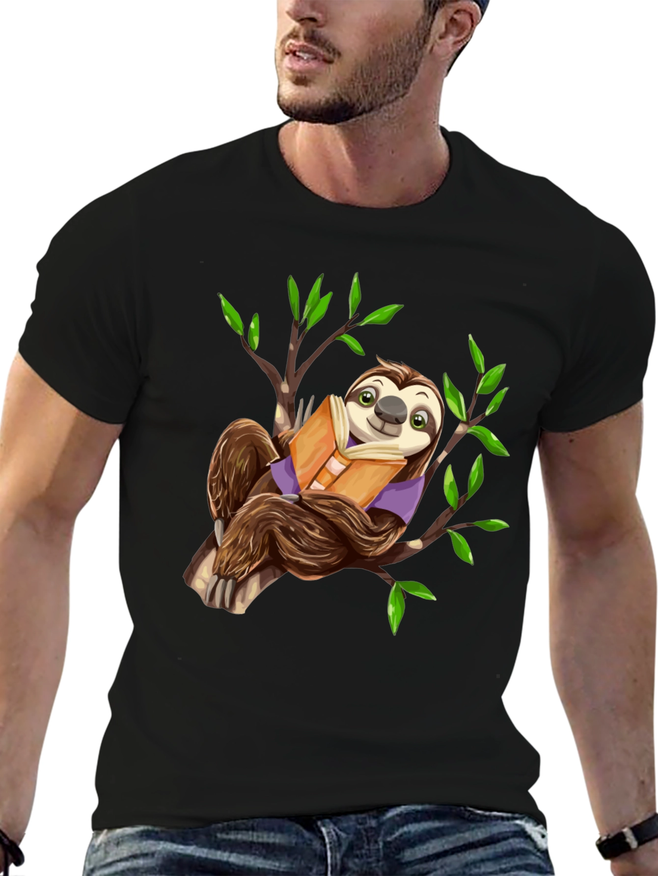 Sloth Reading Book T-Shirt - Cute & Comfy!